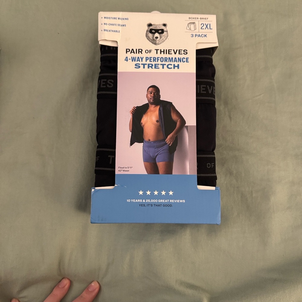 Pair of Thieves Black 4-Way Stretch Boxer Briefs